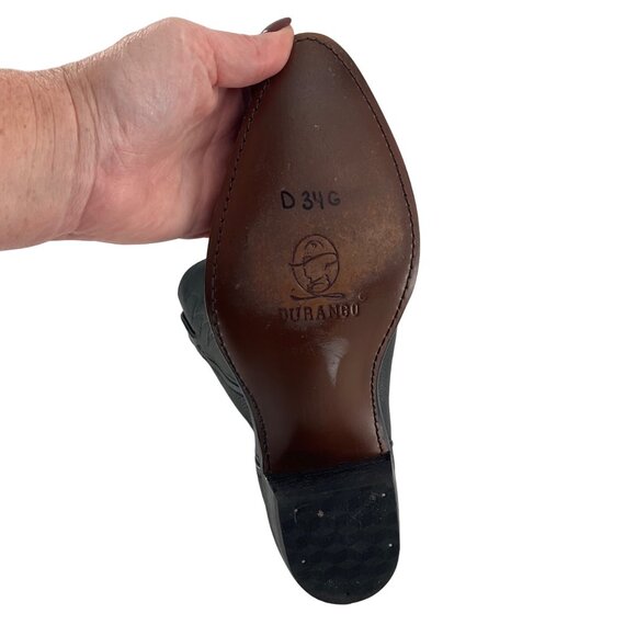 Durango Womens Black Leather Cowboy cowgirl Western Boots Size 8W 8 embroidered - Picture 15 of 15